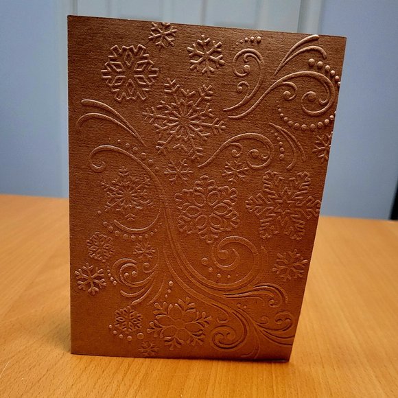 Snowflake Greeting Card, Embossed Winter Card, Minimalist Card, Holiday … - Picture 1 of 2
